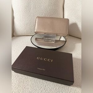 Gucci Guccisima Heart Charm Long Wallet in Champagne Gold